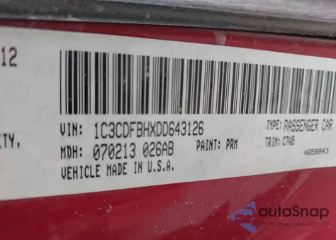 2013 Dodge Dart Rallye from USA, damaged, VIN 1C3CDFBHXDD643126